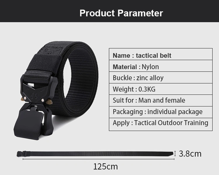 Heavy Duty OEM ODM Adjustable Custom Belt Combat Outdoor Nylon Polyester Webbing Tactical Mil Style Belts